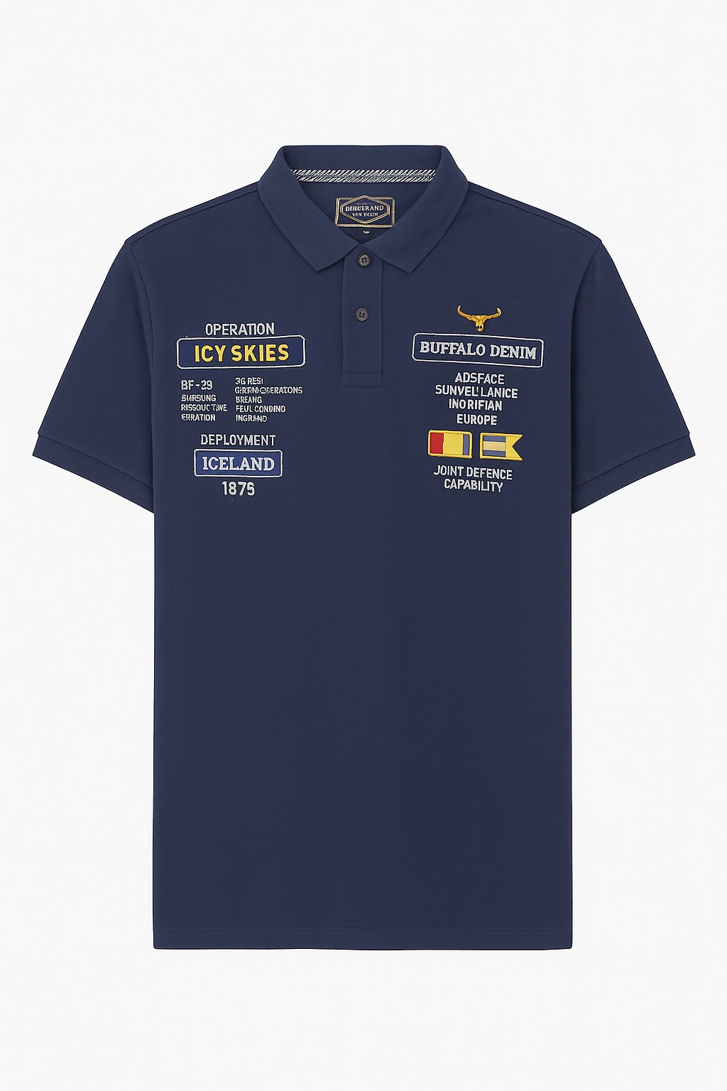 Buffalo Men Navy Blue Polo Street Casual