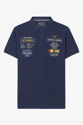 Buffalo Men Navy Blue Polo Street Casual