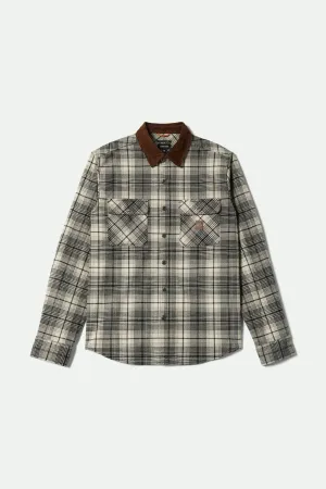 Shimmer Effect Sustainable Dye Process Builders Bowery Performance Flannel - Off White/Black