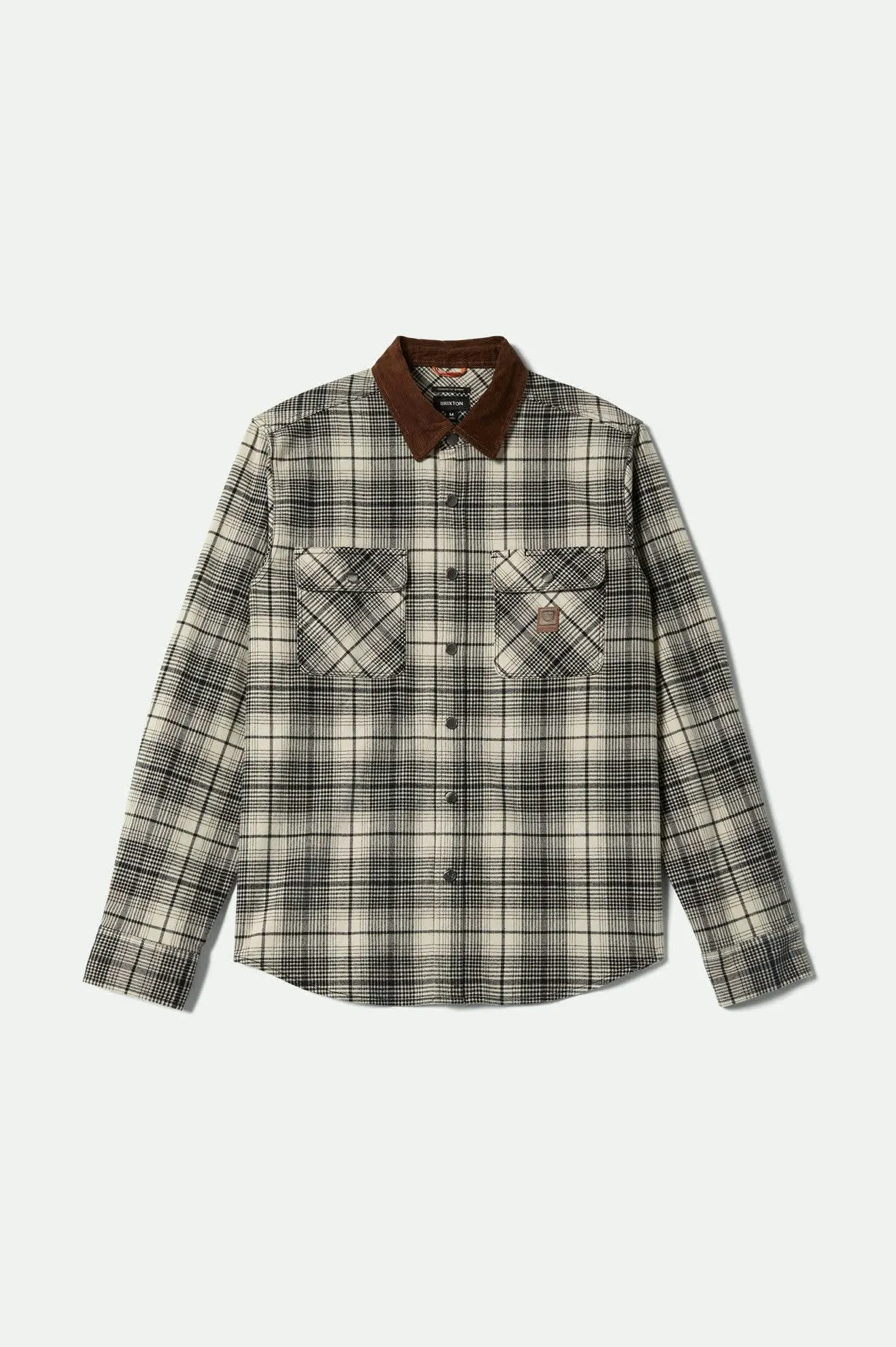 Shimmer Effect Sustainable Dye Process Builders Bowery Performance Flannel - Off White/Black