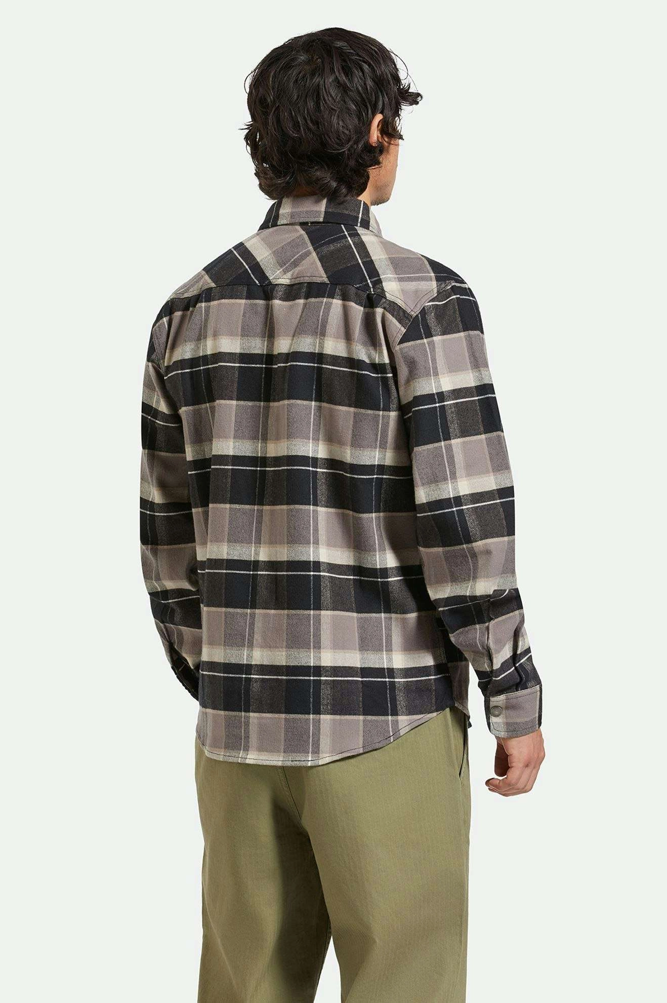 Builders Bowery Stretch Water Resistant L/S Flannel - Black/Charcoal/Beige Earthy Palette