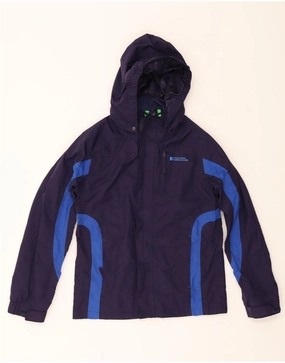 Button-up MOUNTAIN WAREHOUSE Boys Rain Jacket 11-12 Years Navy Blue Colourblock