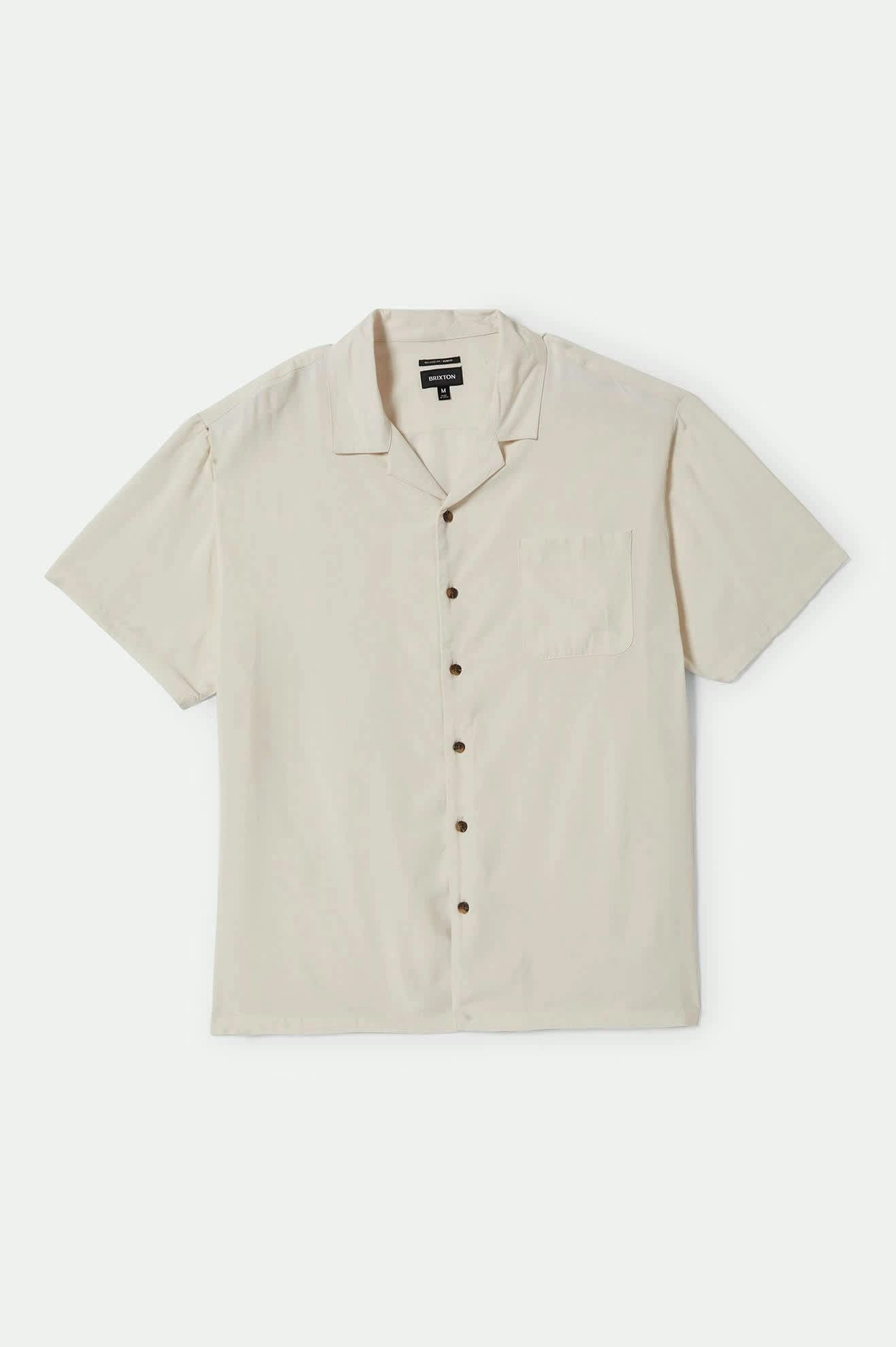Matte Look Ventilated Back Bunker S/S Camp Collar Shirt - Whitecap