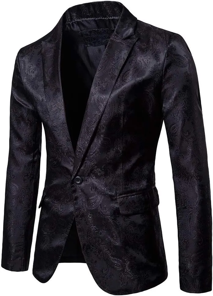 Burband Mens 3 Piece Slim Fit Stretch Suits One Button Peaked Lapel Jacket Blazers Tuxedo Slim Fit Dinner Vests and Pants