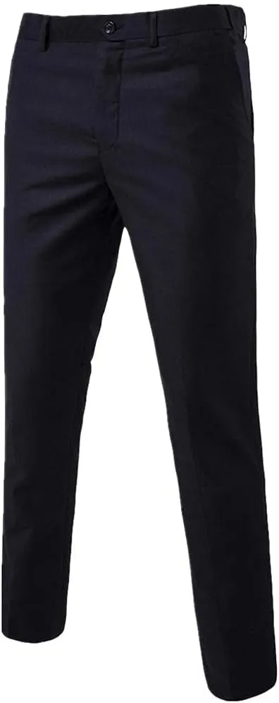 Burband Mens 3 Piece Slim Fit Stretch Suits One Button Peaked Lapel Jacket Blazers Tuxedo Slim Fit Dinner Vests and Pants