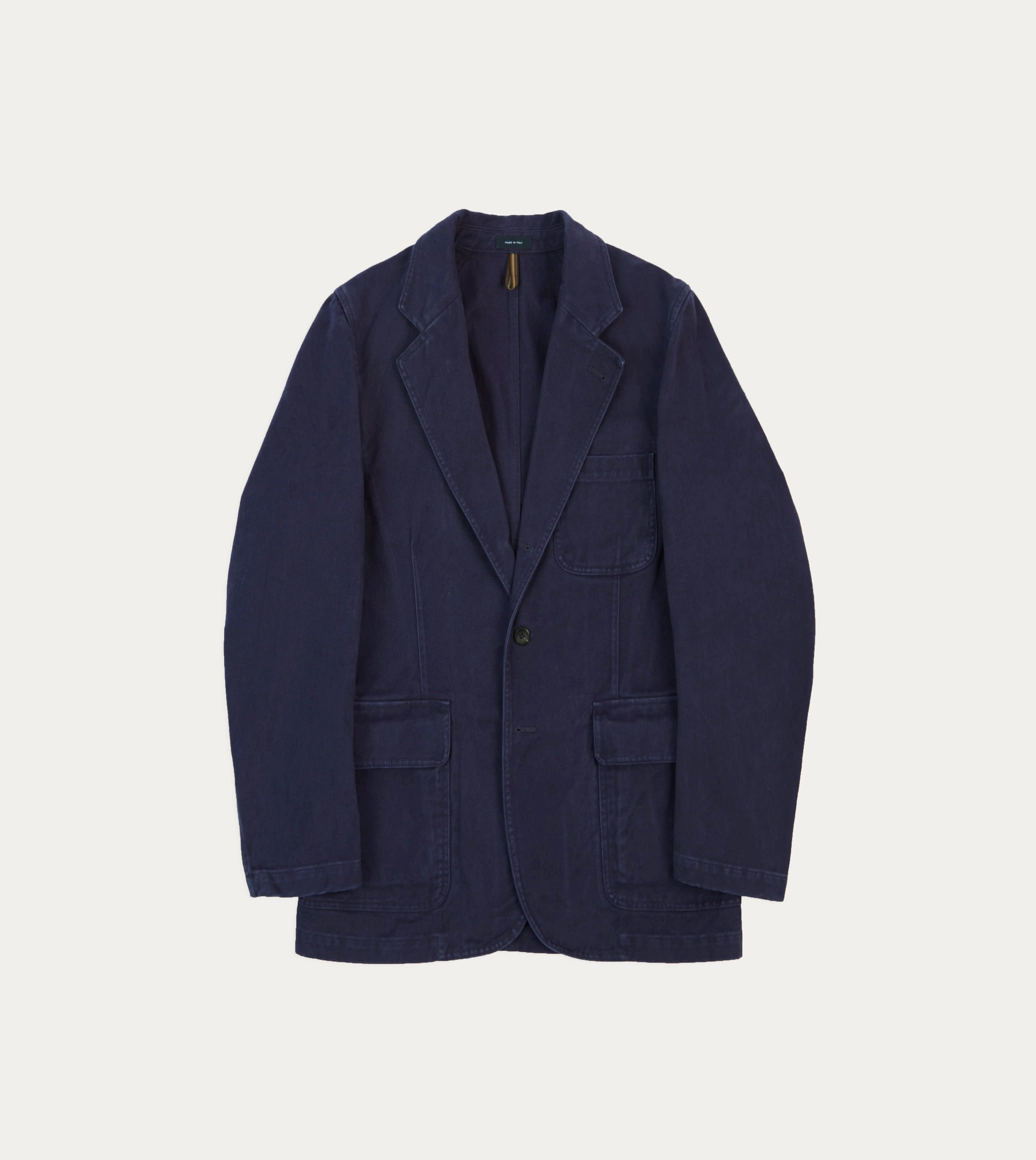 Indigo Heavy Cotton Twill Games Blazer Mk. I Perfectly Tailored Refined Professional