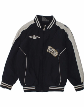 UMBRO Boys Bomber Jacket 7-8 Years Small Navy Blue Colourblock Polyamide Keep Procedure