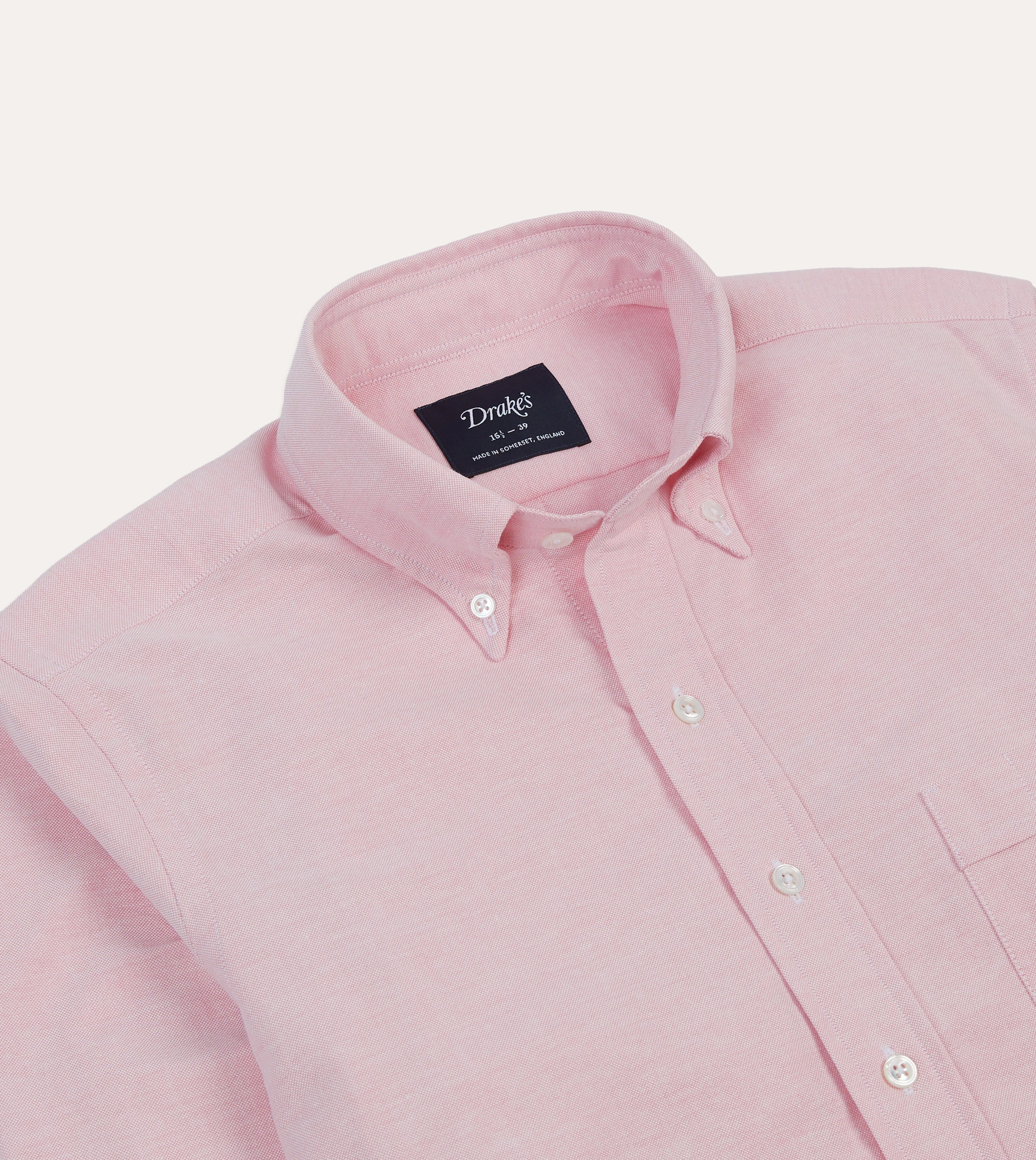 fade resistant color Smart Look Bright Pink Cotton Oxford Cloth Button-Down Shirt