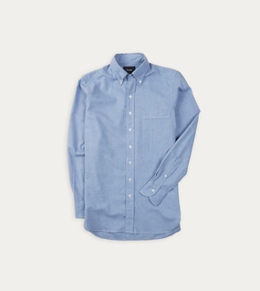 Light Blue Brushed Cotton Button-Down Shirt Minimalist Style