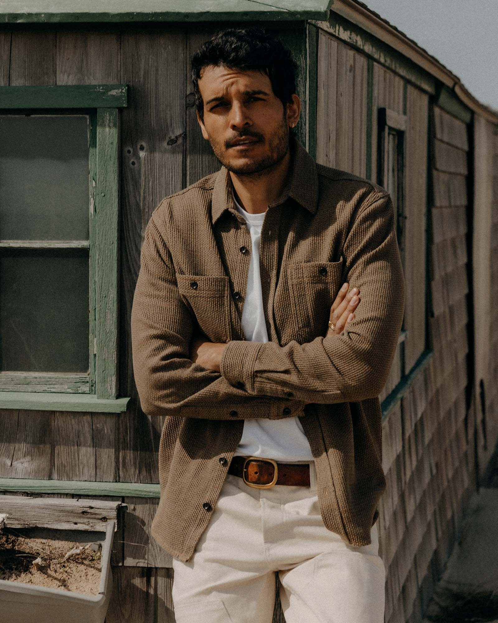 Abrasion resistant Hypoallergenic Lining The Utility Shirt in Cypress Sashiko