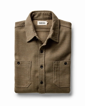 The Utility Shirt in Cypress Sashiko All-day Comfort Non Iron Material