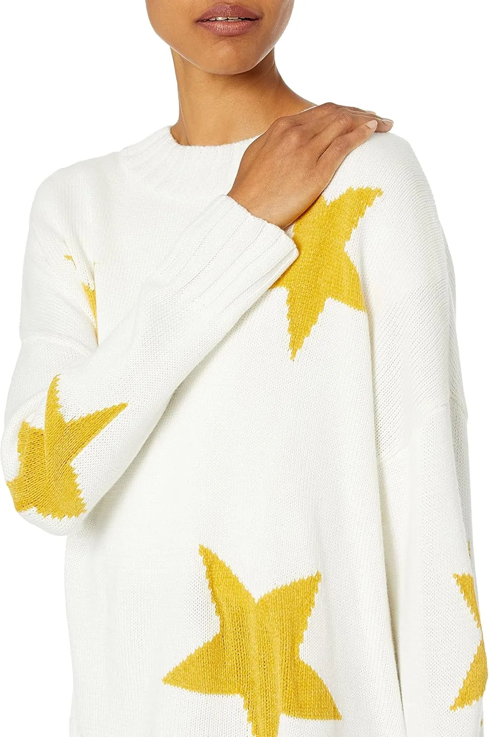 Cable Stitch Women's Intarsia Sweater  Star, Lightning Bolt, Heart Graphics Long Sleeve Crewneck Pullover Top