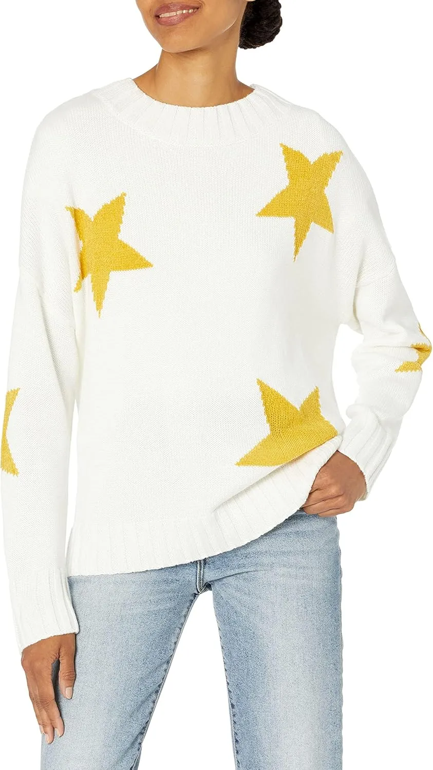 Cable Stitch Women's Intarsia Sweater  Star, Lightning Bolt, Heart Graphics Long Sleeve Crewneck Pullover Top