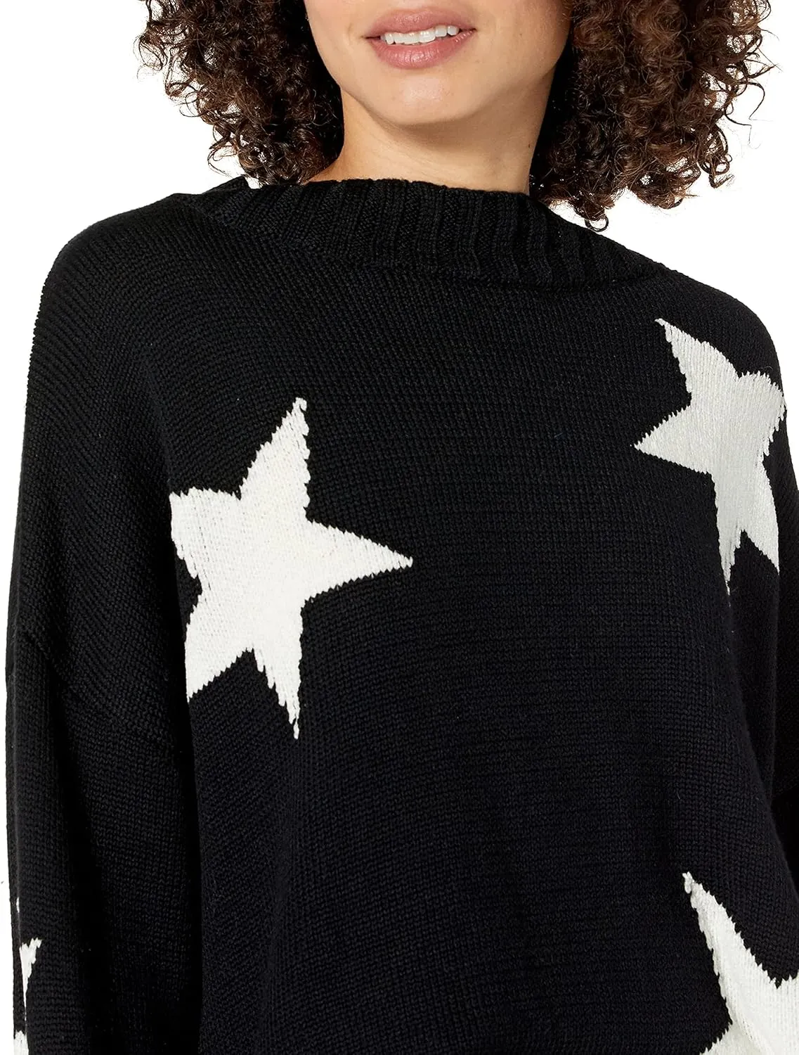 Cable Stitch Women's Intarsia Sweater  Star, Lightning Bolt, Heart Graphics Long Sleeve Crewneck Pullover Top