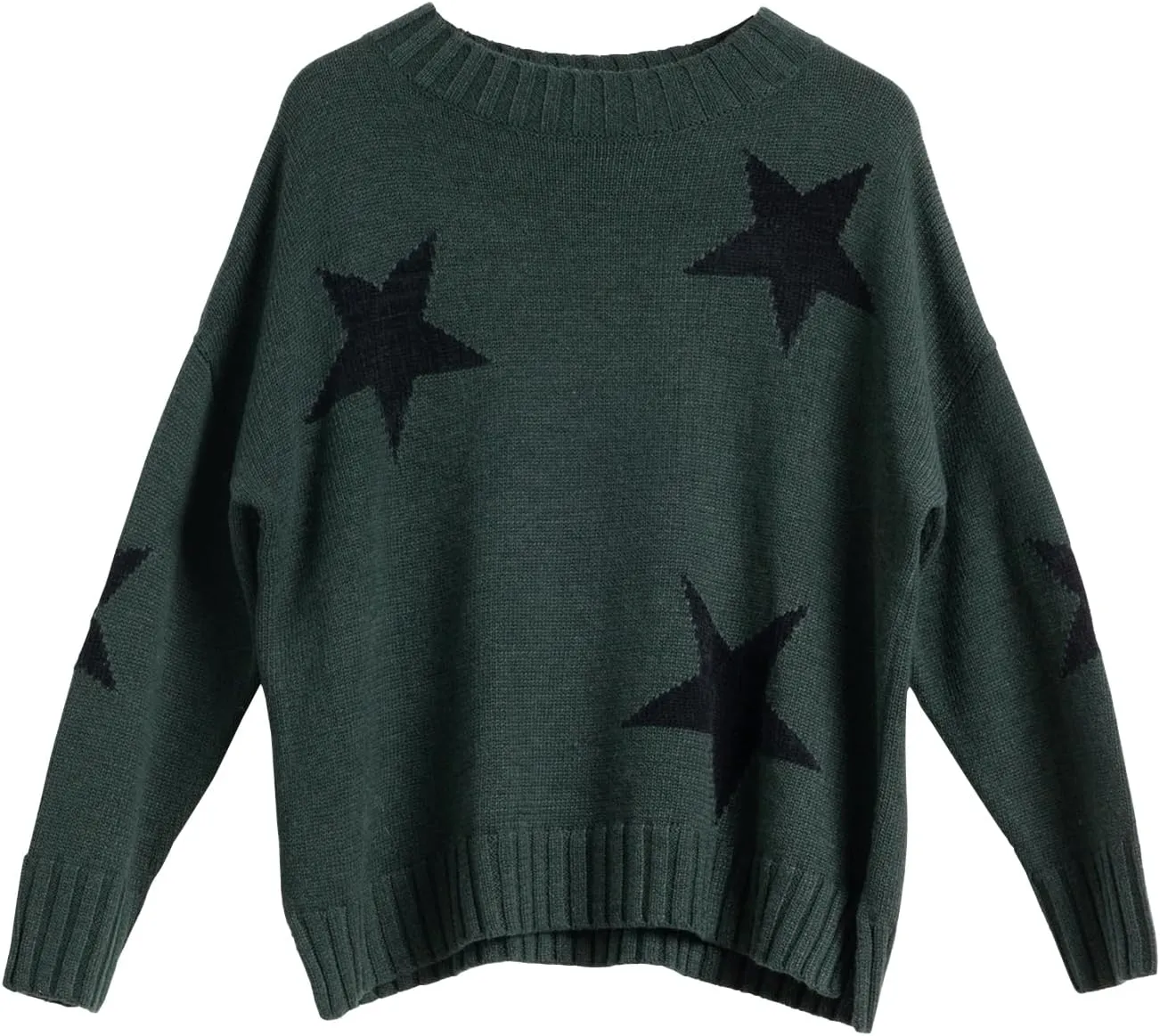 Cable Stitch Women's Intarsia Sweater  Star, Lightning Bolt, Heart Graphics Long Sleeve Crewneck Pullover Top