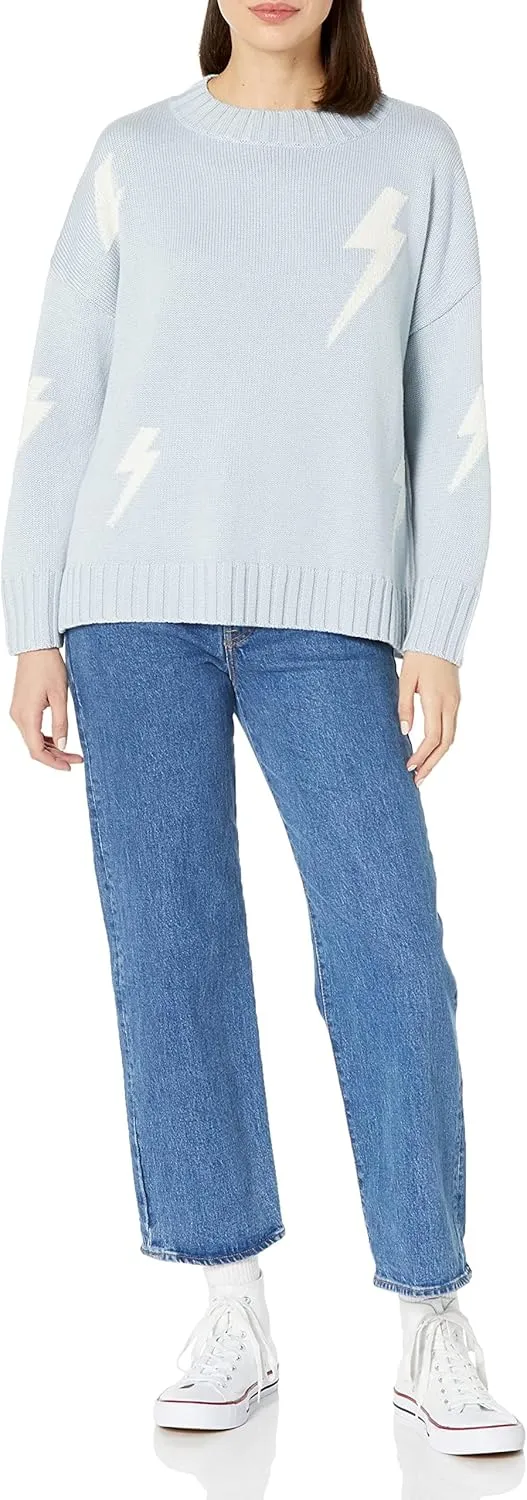 Cable Stitch Women's Intarsia Sweater  Star, Lightning Bolt, Heart Graphics Long Sleeve Crewneck Pullover Top