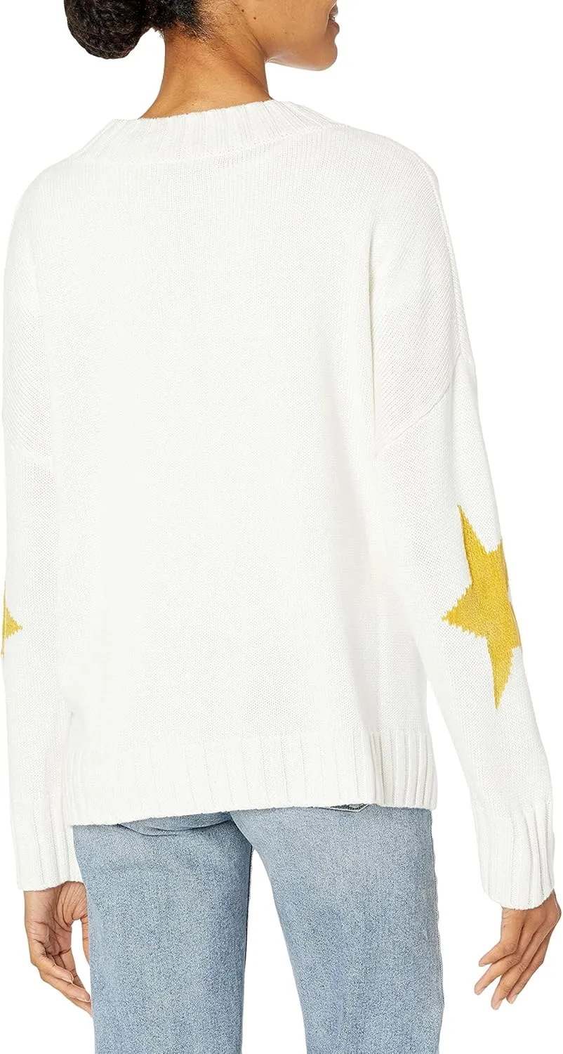 Cable Stitch Women's Intarsia Sweater  Star, Lightning Bolt, Heart Graphics Long Sleeve Crewneck Pullover Top