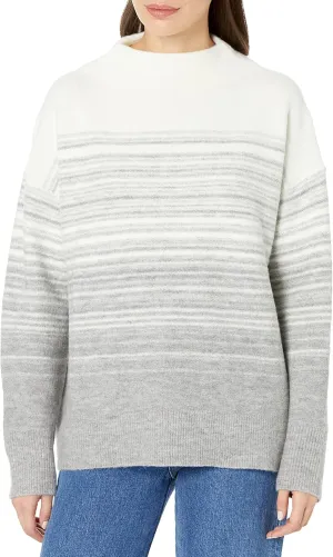 Cable Stitch Women's Mock Neck Cozy Sweater - Oversized Soft Long Sleeve Drop Shoulder High Low Hem Slouchy Pullover Top