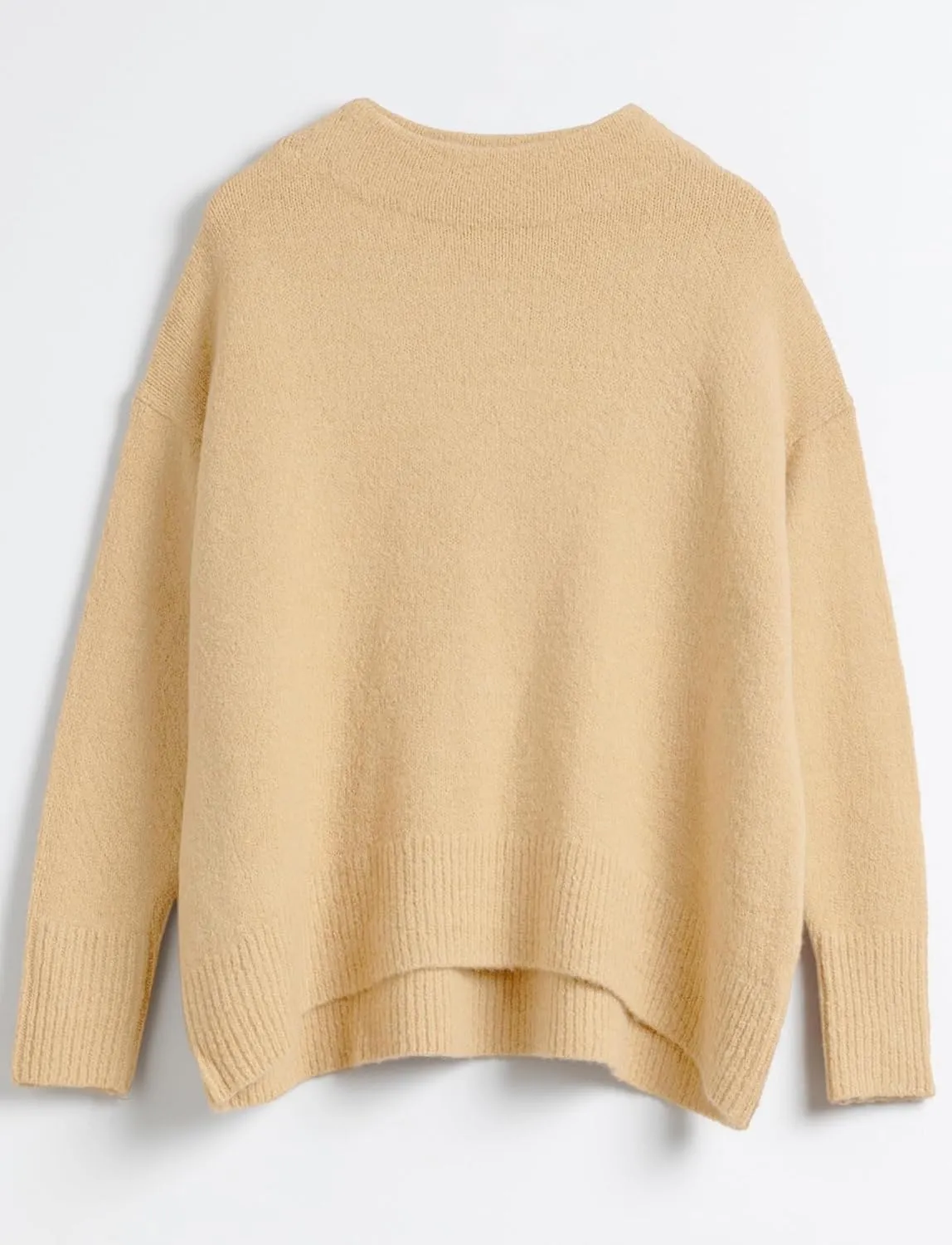 Cable Stitch Women's Mock Neck Cozy Sweater - Oversized Soft Long Sleeve Drop Shoulder High Low Hem Slouchy Pullover Top