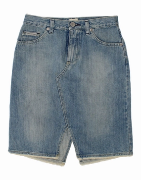 Chill Moment Soul Warm CALVIN KLEIN Girls Denim Skirt 9-10 Years W24  Blue Cotton