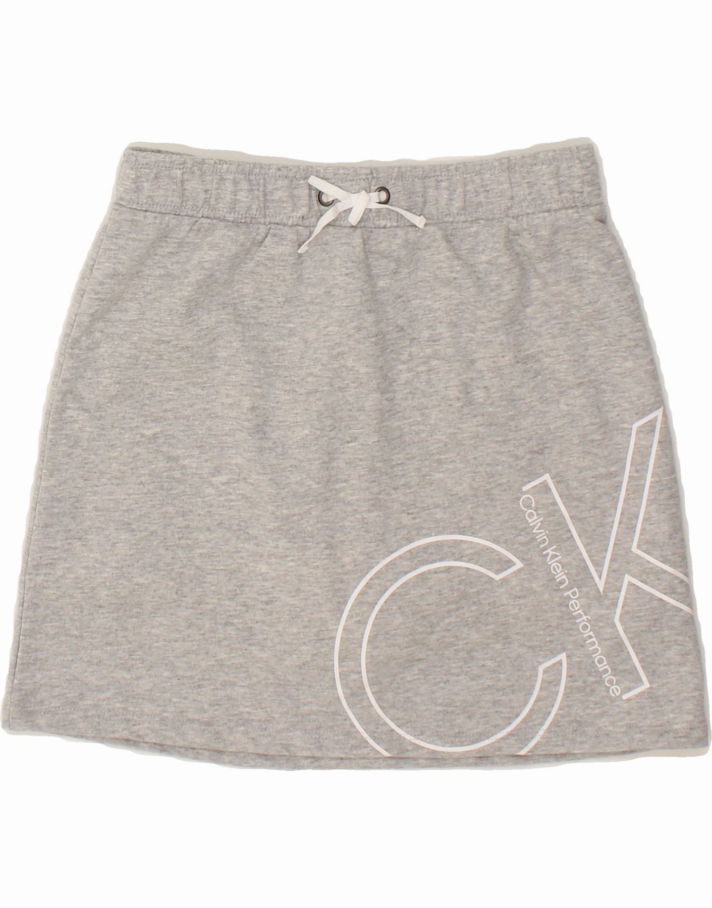 CALVIN KLEIN Girls Graphic Mini Skirt 12-13 Years Large W28 Grey Romantic Soft