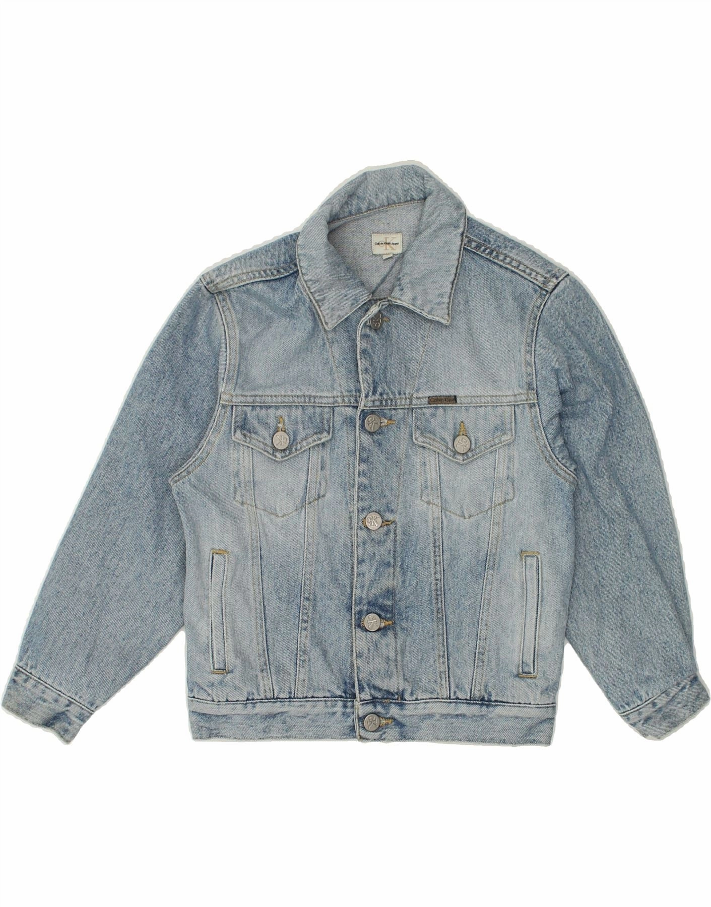 CALVIN KLEIN JEANS Boys Denim Jacket 7-8 Years Blue Cotton Airflow channels suitable for business trips