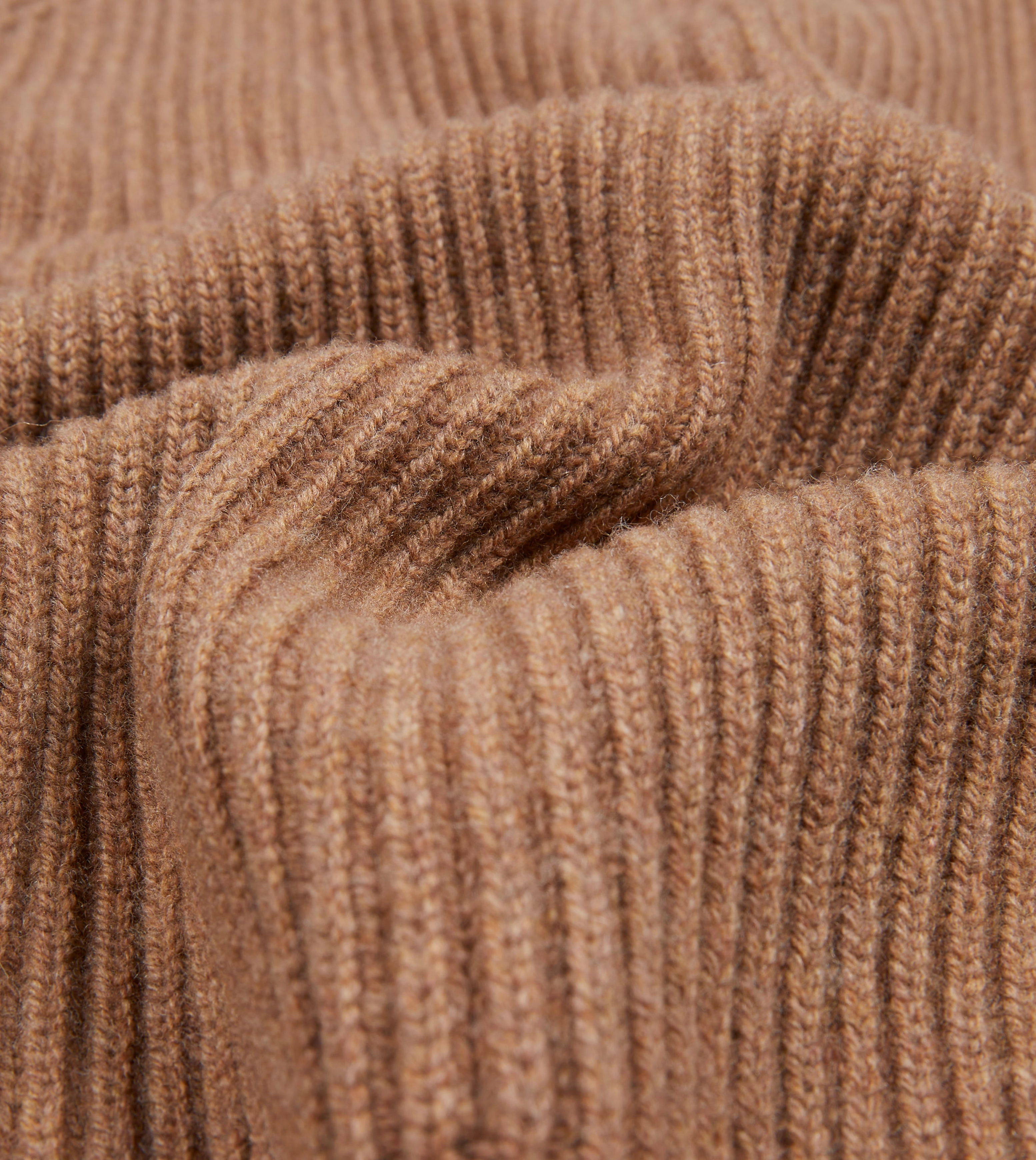 Outdoor Look Camel Lambswool Shawl Collar Cardigan