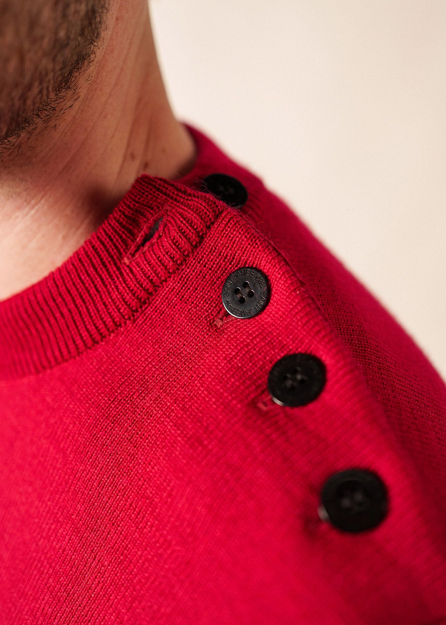 CANCALE - Wool Fisherman Sweater with Button Shoulder | Loose Fit (MAROON) Essential Layering Casual Chic