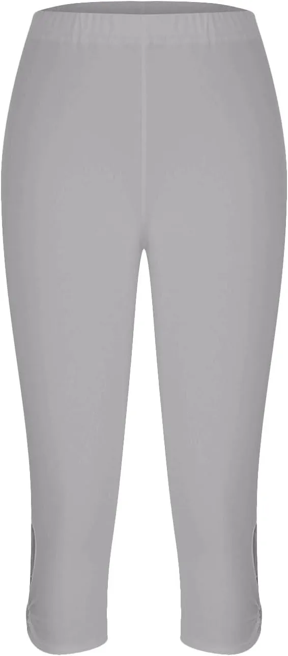 Capri Leggings for Women Summer Casual Stretch Knee Workout Running Yoga Capris Slim Fit Lightweight Cropped Pants