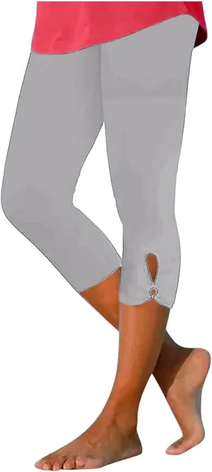 Capri Leggings for Women Summer Casual Stretch Knee Workout Running Yoga Capris Slim Fit Lightweight Cropped Pants