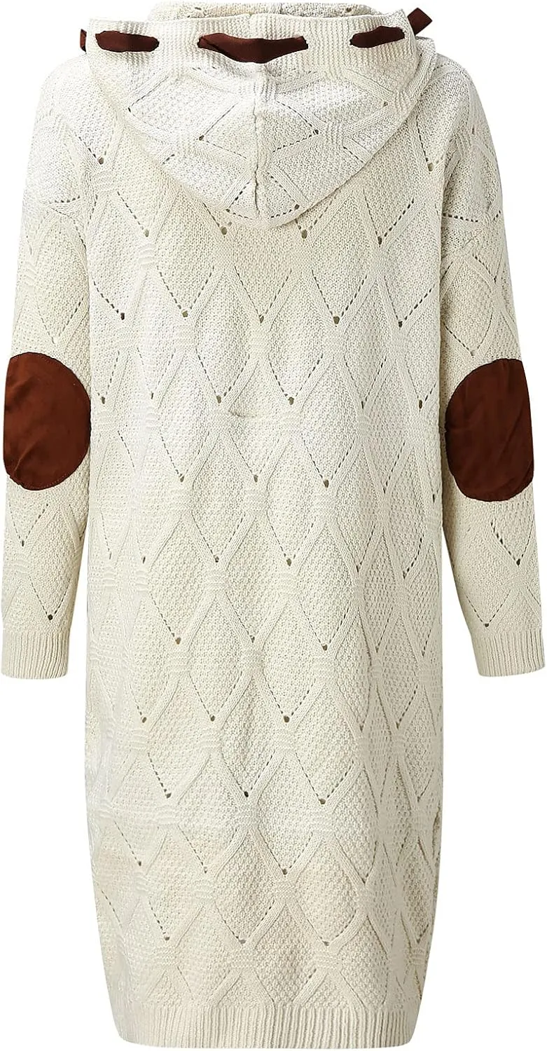 Cardigan for Women Lightweight, Cable Knit Chunky Knit Cardigan Casual Loose Sweatshirt Winter Sweater Ribbed Office Outfit