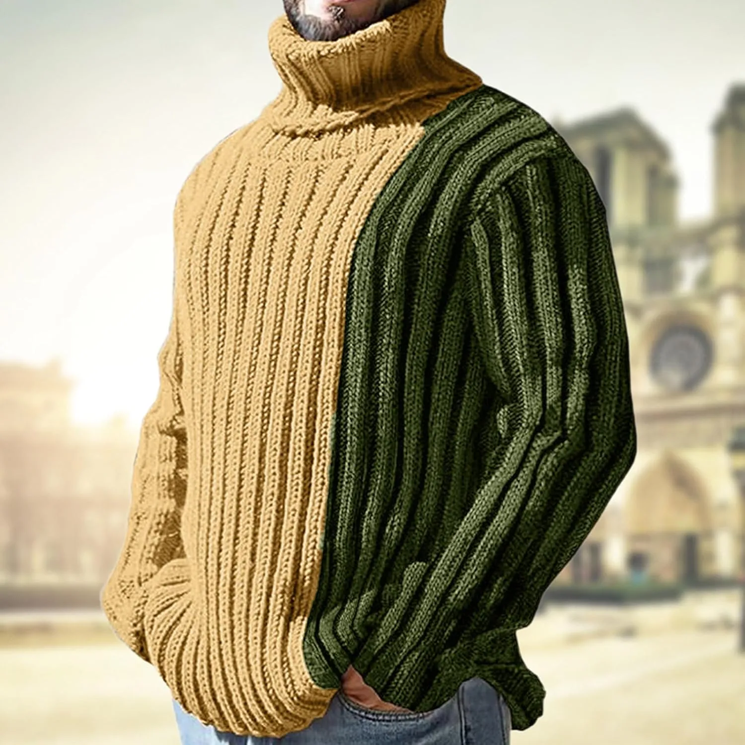 Cardigan Sweater for Men Lightweight Open Front Cardigan Button Down Cardigan Sweater Patchwork Long Sleeve Sweater