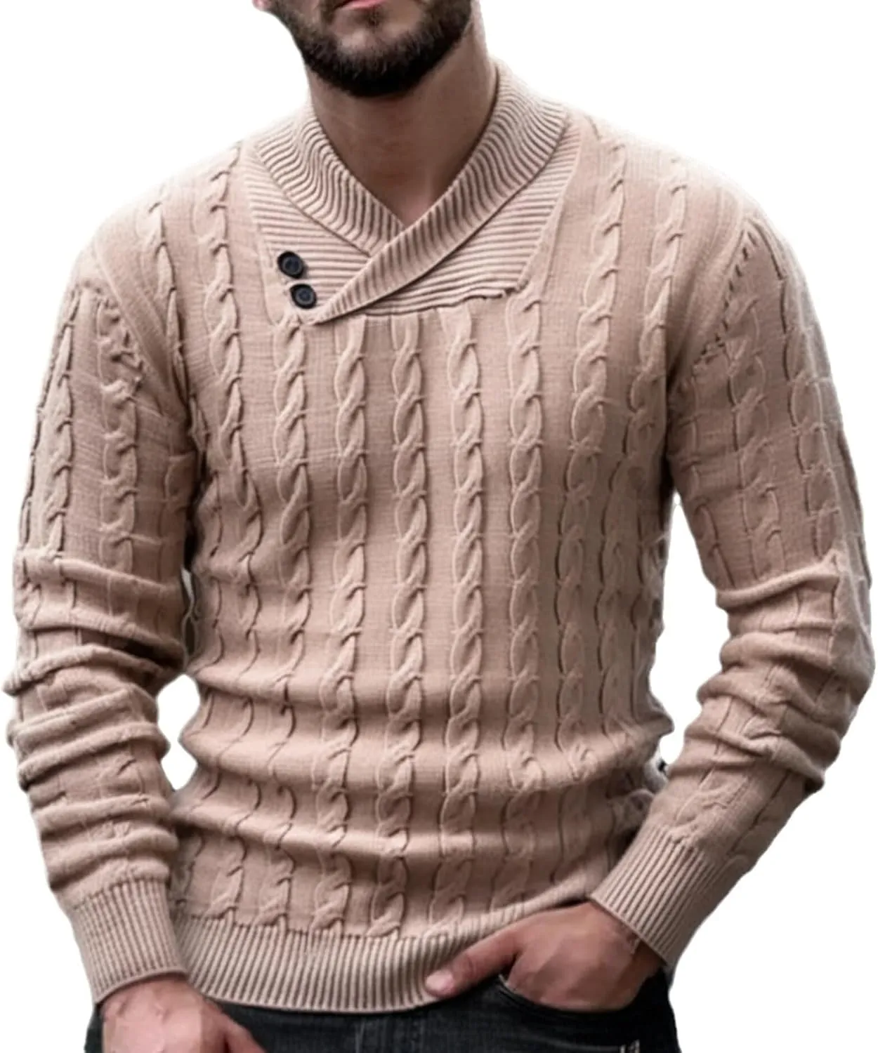 Cardigan Sweater for Men Lightweight Open Front Cardigan Button Down Cardigan Sweater Patchwork Long Sleeve Sweater