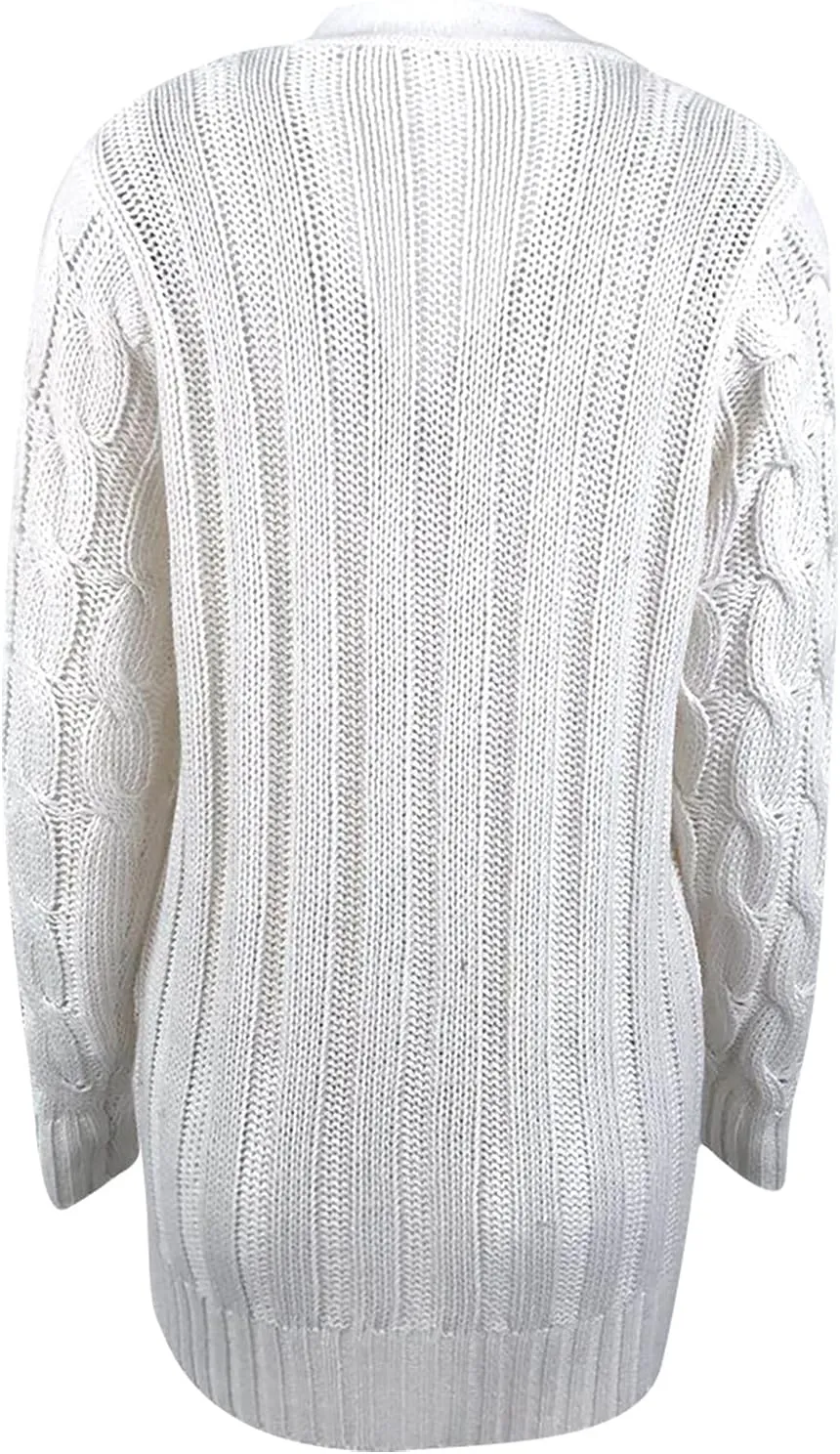 Cardigan Sweaters for Women 2024 Casual Long Sleeve Button Down Open Front Jackets Plus Size Cable Knit Sweater with Pockets
