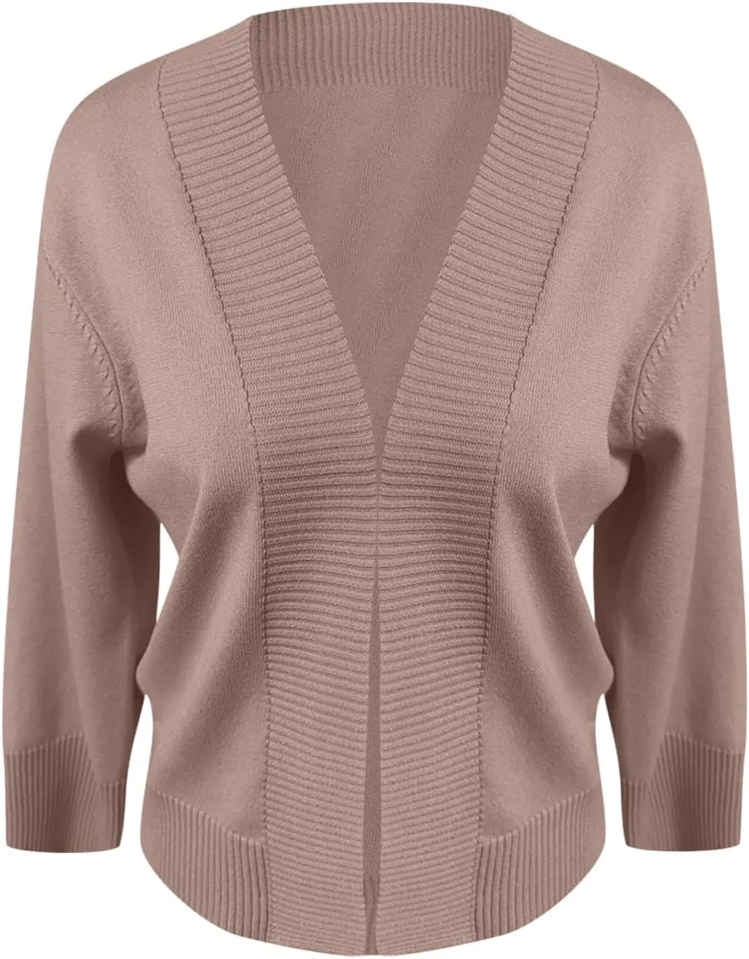 Cardigans for Women Trendy 3/4 Sleeve Open Front Cropped Solid Knit Cardigan Sweater Elegant Shrugs for Women
