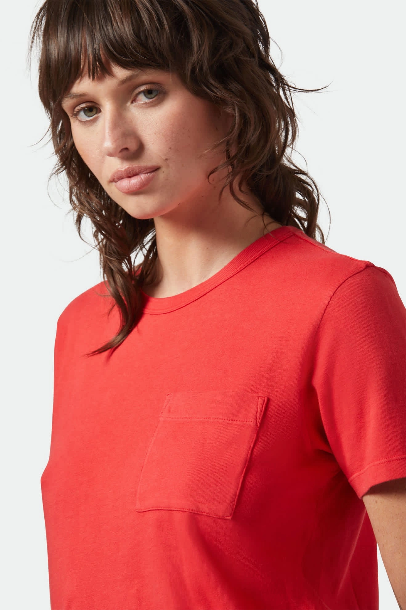 Carefree Organic Garment Dye Perfect T-Shirt - Crimson UV protection layer