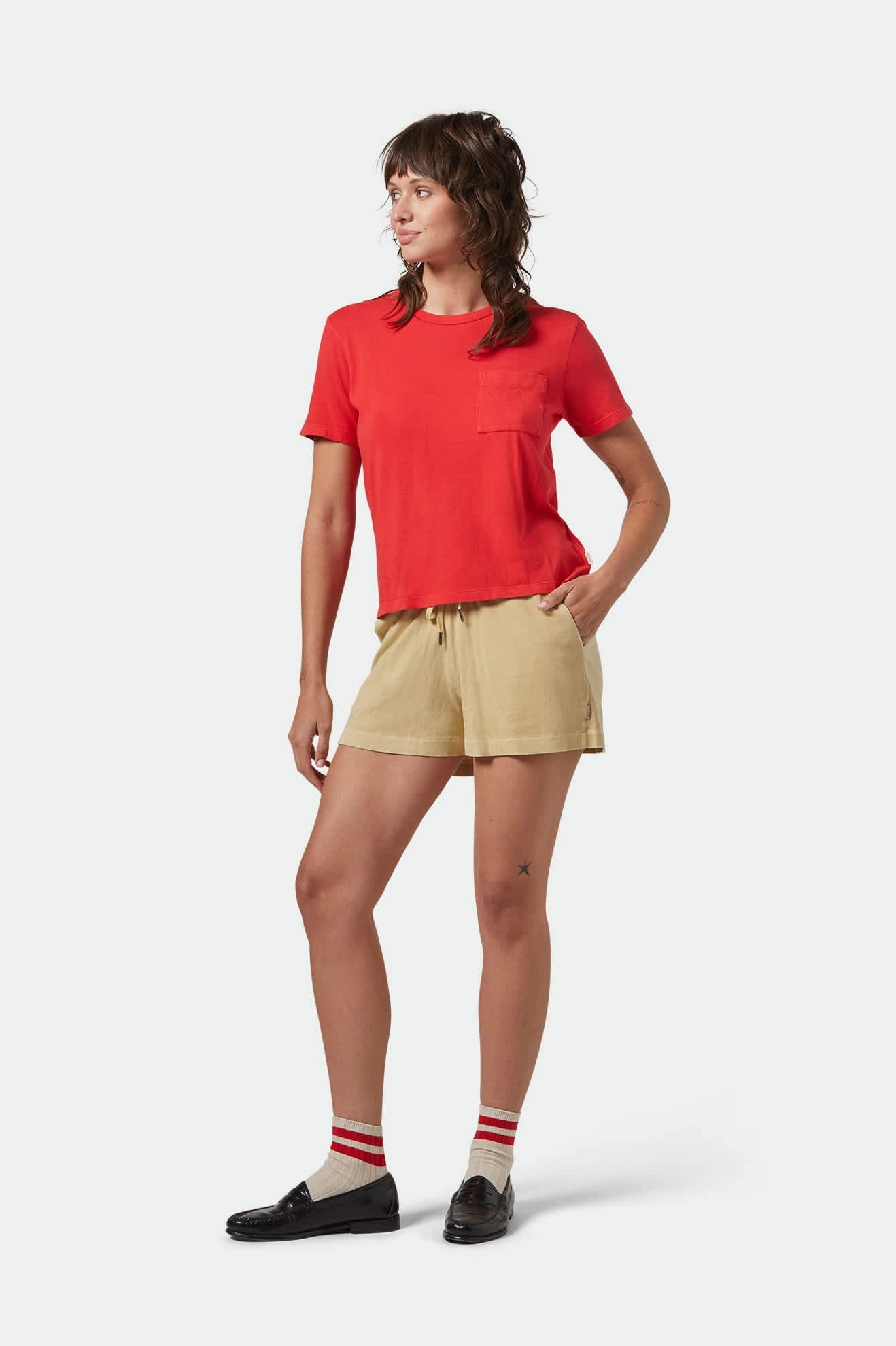 Casual Statement Carefree Organic Garment Dye Perfect T-Shirt - Crimson