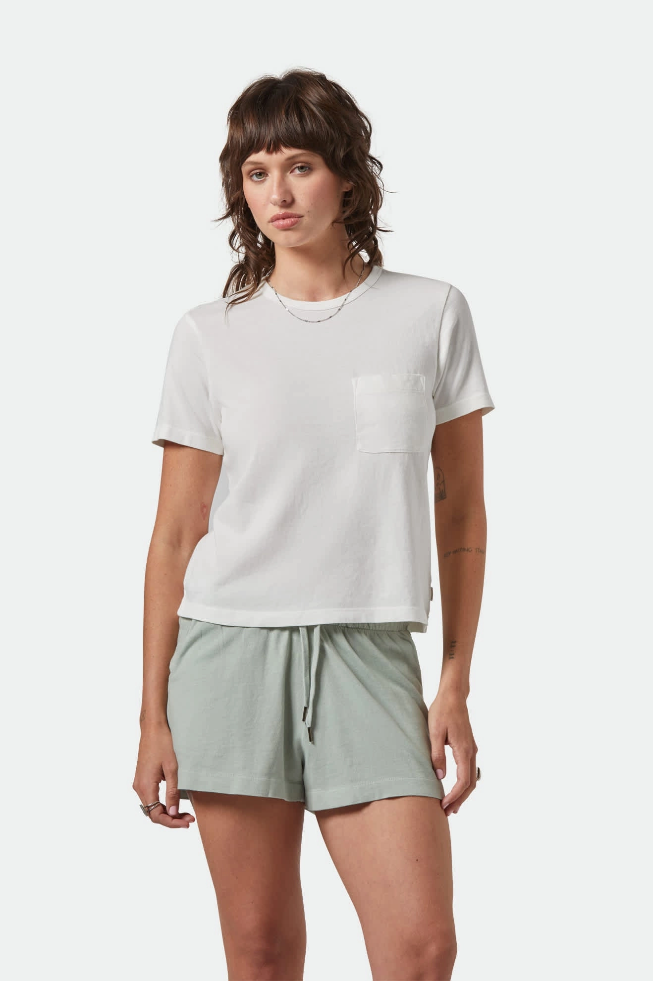 Carefree Organic Garment Dye Perfect T-Shirt - Off White Versatile Outfit