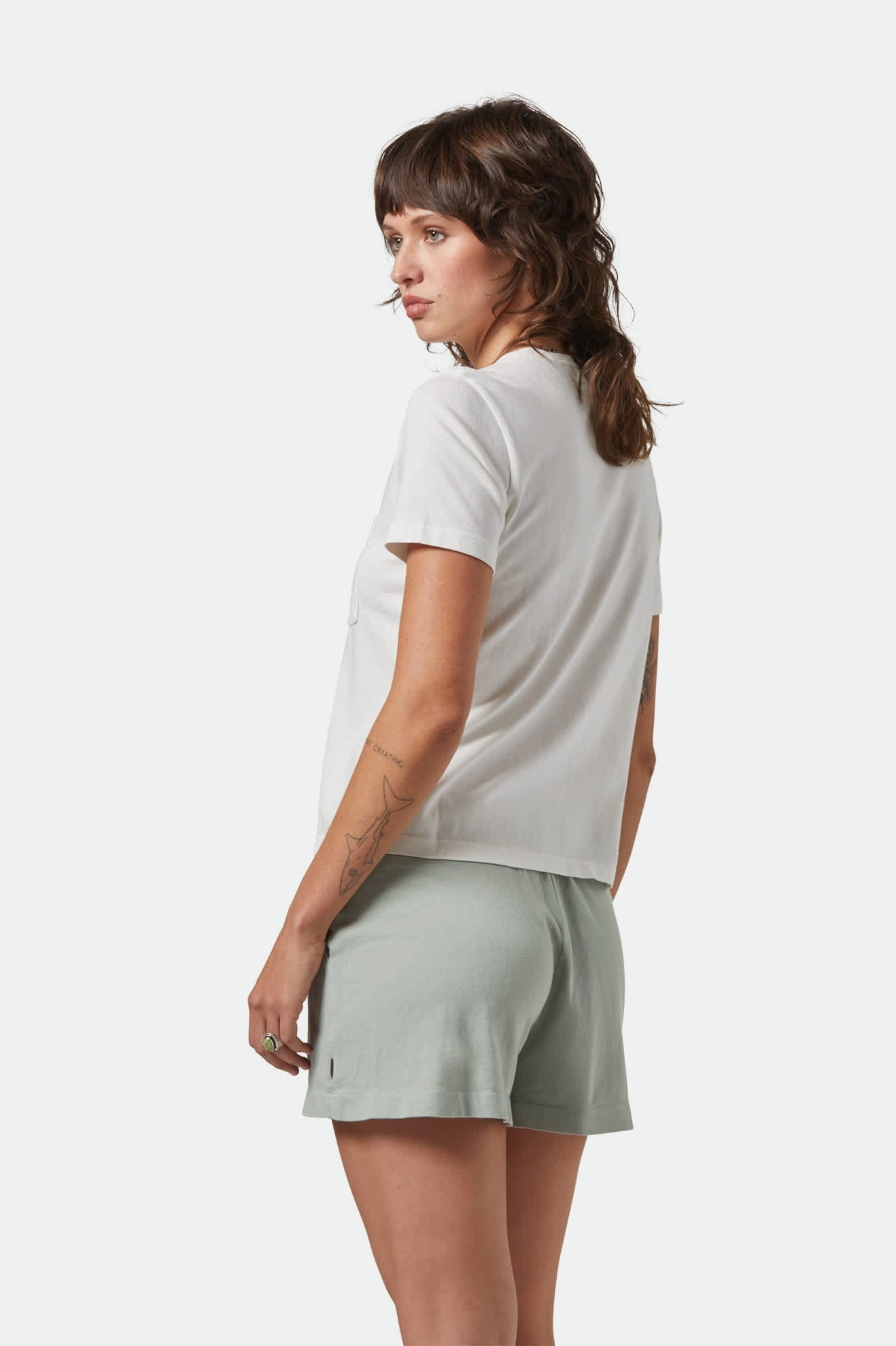 Wrinkle Resistant Finish Comfortable Look Carefree Organic Garment Dye Perfect T-Shirt - Off White