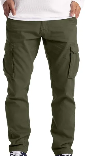 Cargo Pant for Men Plus Size Casual Elastic Outdoor Work Pants Hiking Running Jogger Sweatpants Straight Leg Trousers