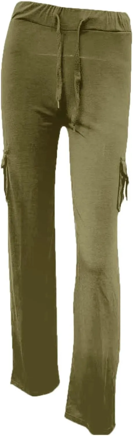Cargo Sweatpants for Women Cotton Fleece Lined Sweatpants Straight Leg Casual Jogger Athletic Lounge Sweat Pants