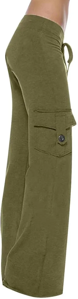 Cargo Sweatpants for Women Cotton Fleece Lined Sweatpants Straight Leg Casual Jogger Athletic Lounge Sweat Pants