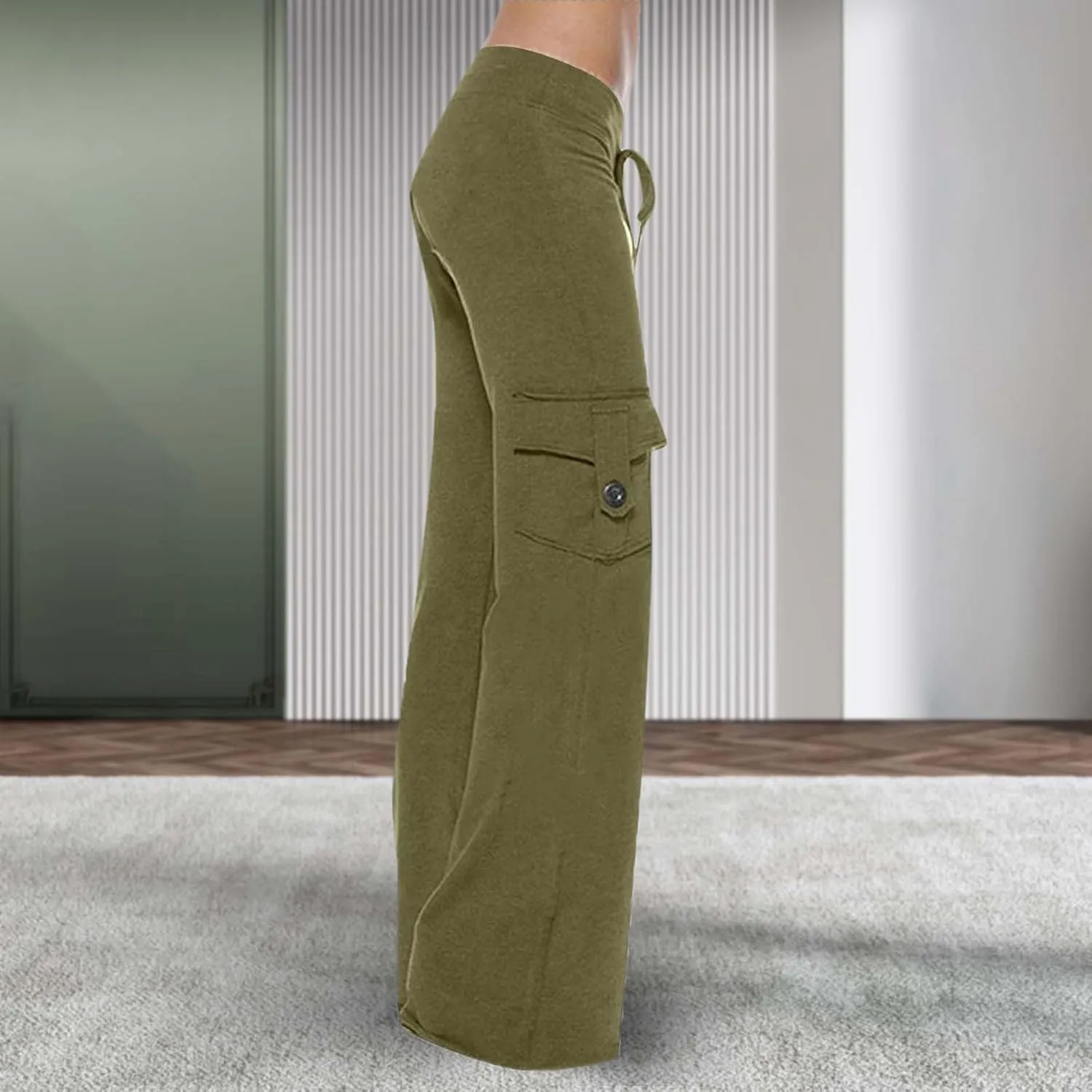 Cargo Sweatpants for Women Cotton Fleece Lined Sweatpants Straight Leg Casual Jogger Athletic Lounge Sweat Pants