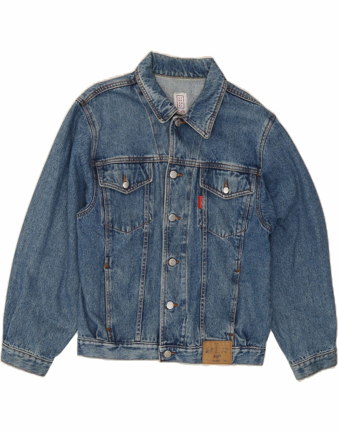 Warm Weather Wear Tights STEFANEL Boys Denim Jacket 12-13 Years Blue Cotton