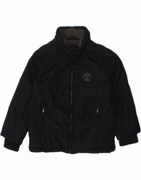 TIMBERLAND Boys Graphic Hooded Windbreaker Jacket 3-4 Years Navy Blue Bold Lines Magnet