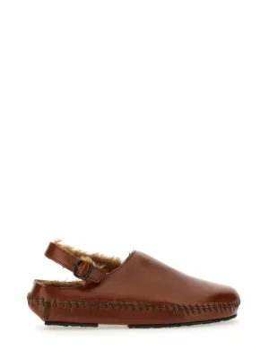Cargol" Shearling Slingback Comfortable Step ground grip