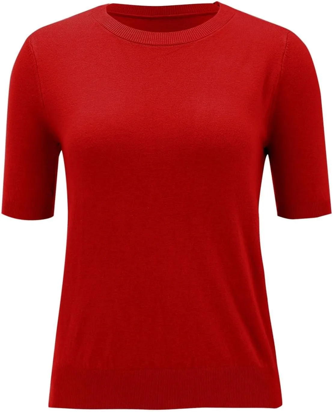 Cashmere Sweaters for Women 2025 Casual Crew Neck Short Sleeve Wool Sweater Lightweight Soft Knitted T-Shirt Tops
