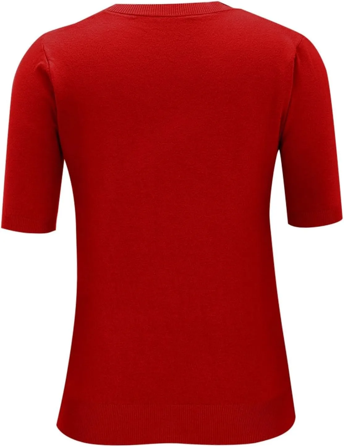 Cashmere Sweaters for Women 2025 Casual Crew Neck Short Sleeve Wool Sweater Lightweight Soft Knitted T-Shirt Tops