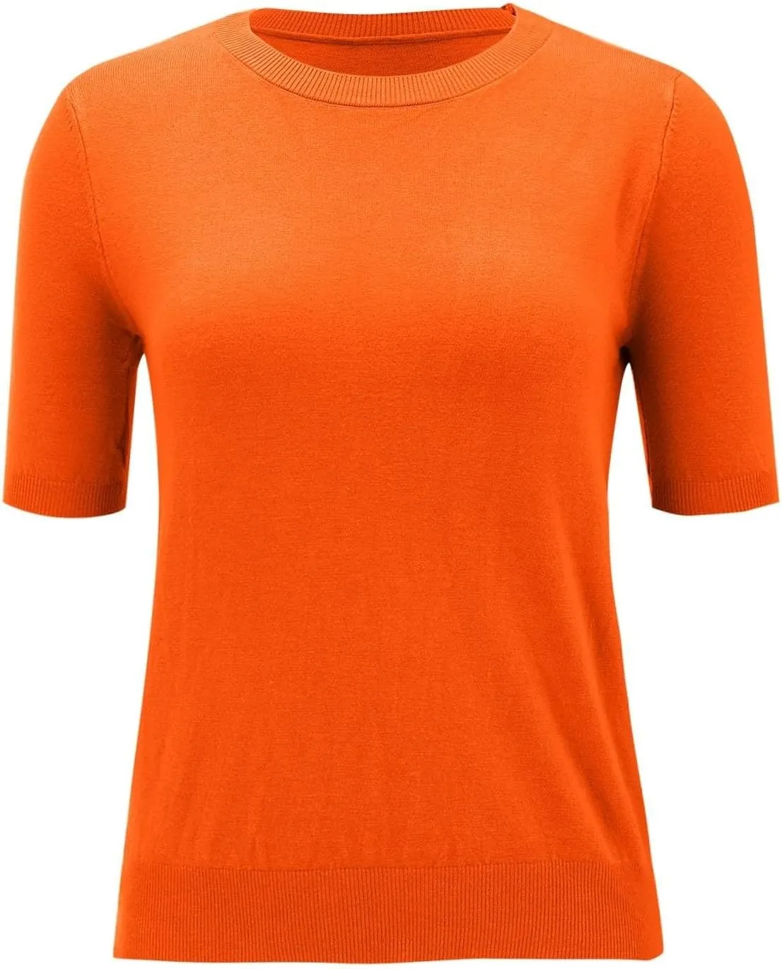Cashmere Sweaters for Women 2025 Casual Crew Neck Short Sleeve Wool Sweater Lightweight Soft Knitted T-Shirt Tops