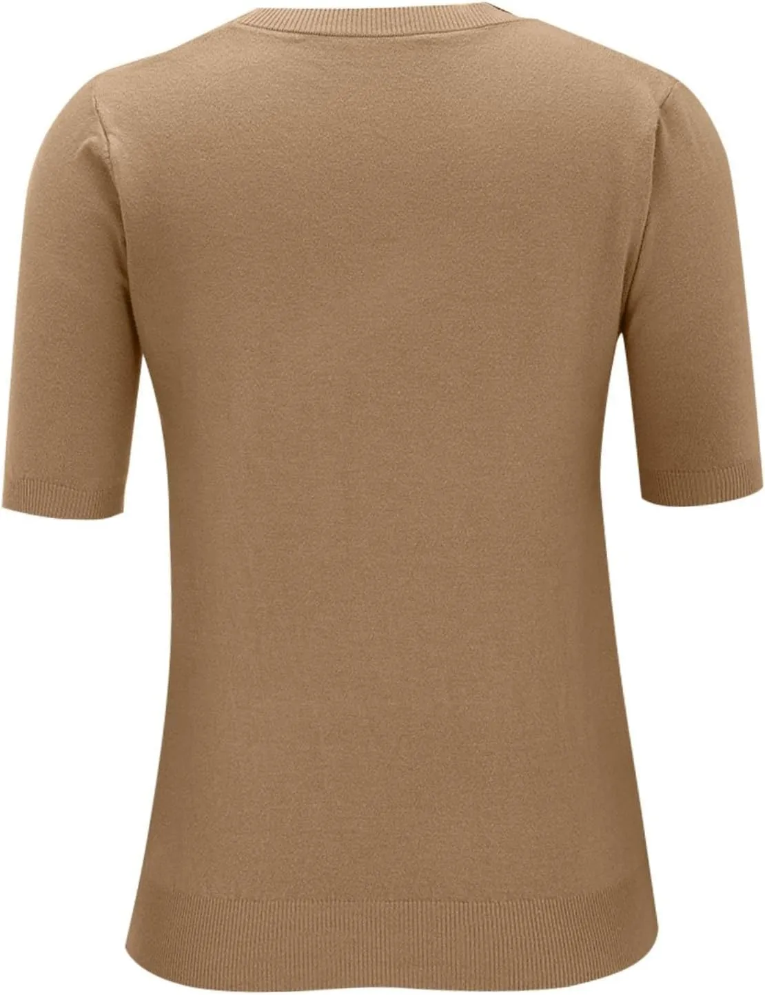 Cashmere Sweaters for Women 2025 Casual Crew Neck Short Sleeve Wool Sweater Lightweight Soft Knitted T-Shirt Tops